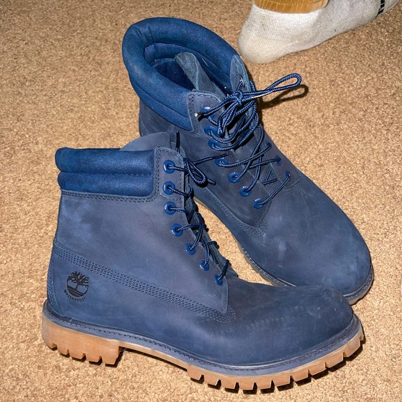 blue suede timbs